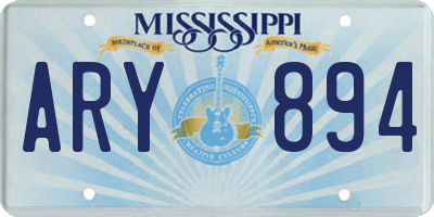 MS license plate ARY894