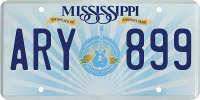 MS license plate ARY899