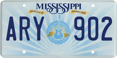 MS license plate ARY902