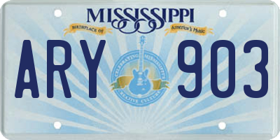MS license plate ARY903