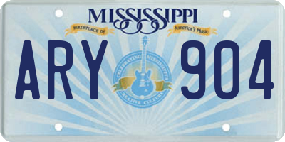 MS license plate ARY904
