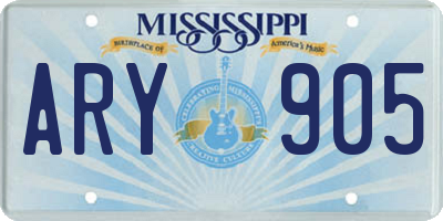MS license plate ARY905