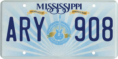 MS license plate ARY908