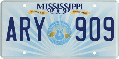 MS license plate ARY909