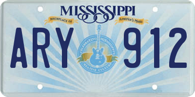 MS license plate ARY912