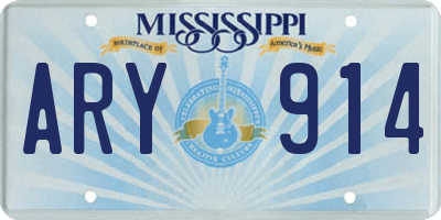 MS license plate ARY914