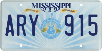 MS license plate ARY915