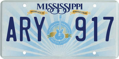 MS license plate ARY917