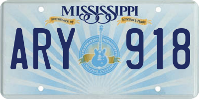 MS license plate ARY918