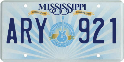 MS license plate ARY921