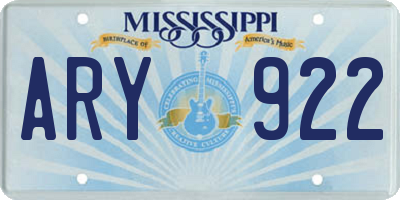 MS license plate ARY922
