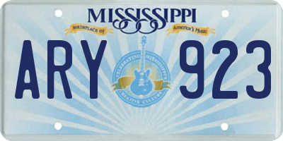 MS license plate ARY923