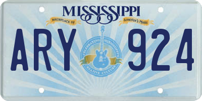 MS license plate ARY924