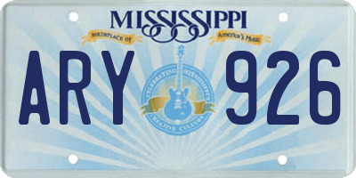 MS license plate ARY926
