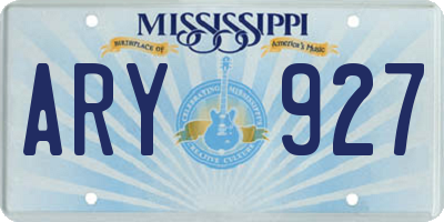 MS license plate ARY927