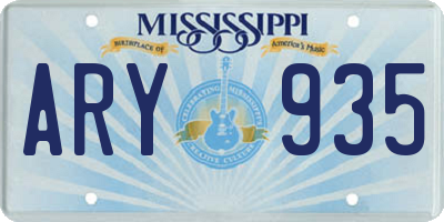 MS license plate ARY935