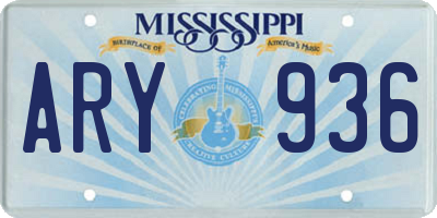 MS license plate ARY936
