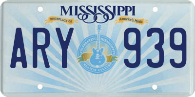 MS license plate ARY939