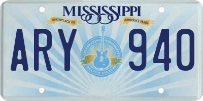 MS license plate ARY940