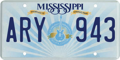 MS license plate ARY943