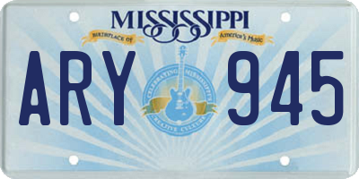 MS license plate ARY945