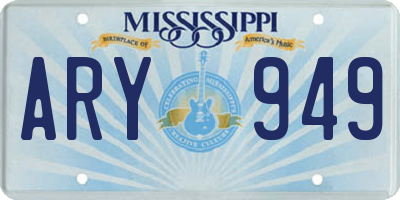 MS license plate ARY949
