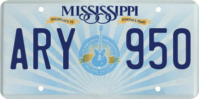 MS license plate ARY950