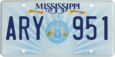 MS license plate ARY951