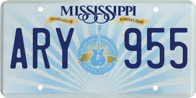 MS license plate ARY955