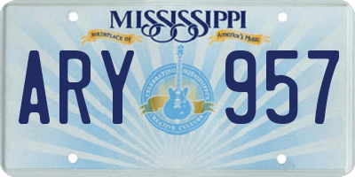 MS license plate ARY957