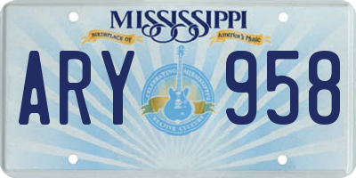 MS license plate ARY958