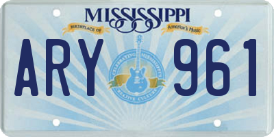 MS license plate ARY961