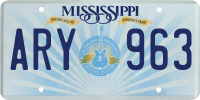 MS license plate ARY963
