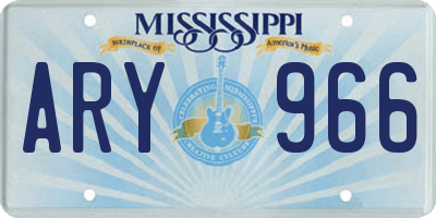 MS license plate ARY966