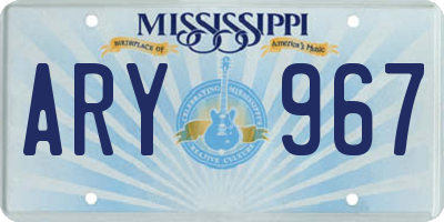 MS license plate ARY967
