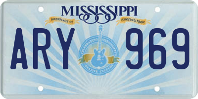 MS license plate ARY969