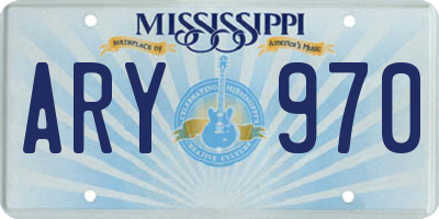 MS license plate ARY970