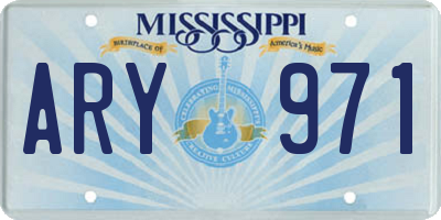MS license plate ARY971
