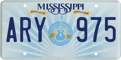 MS license plate ARY975