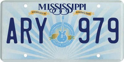 MS license plate ARY979