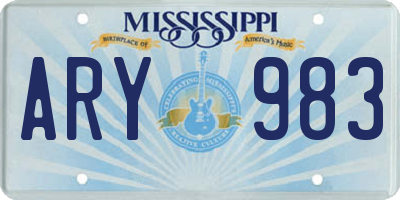 MS license plate ARY983