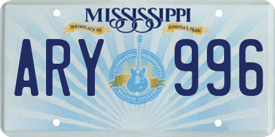 MS license plate ARY996