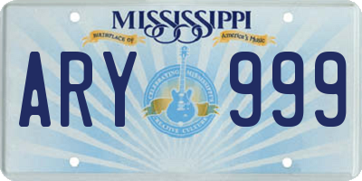 MS license plate ARY999