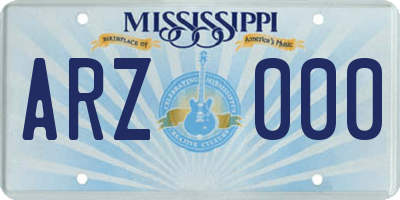 MS license plate ARZ000