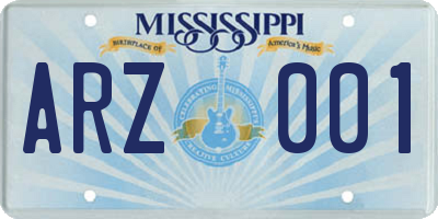 MS license plate ARZ001