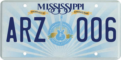 MS license plate ARZ006