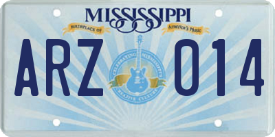 MS license plate ARZ014