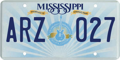 MS license plate ARZ027