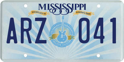 MS license plate ARZ041