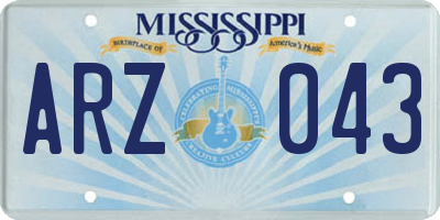 MS license plate ARZ043